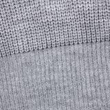 Slash Neck Gray Bubble Sleeve Sweater Dress