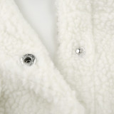 White Burbur Fleece Short Jacket