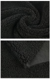 Black Burbur Fleece Two Piece Mini Skirt Set