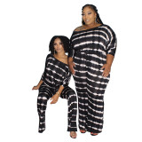 Ombre Black Tie Waist Plus Size Jumpsuit