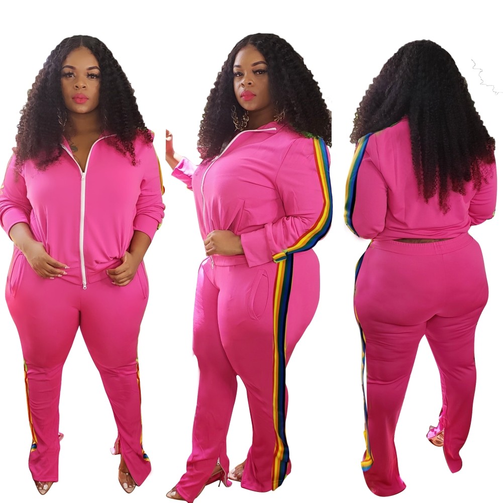 pink tracksuit plus size
