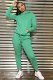 Green Front Pocket Hooded Sweatsuit