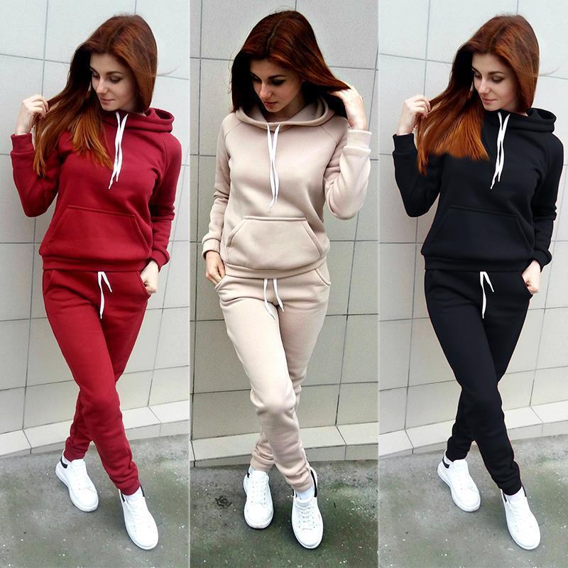 Plus Size Solid Apricot Hooded Sweatsuits US$ 6.99 - www.lover-pretty.com