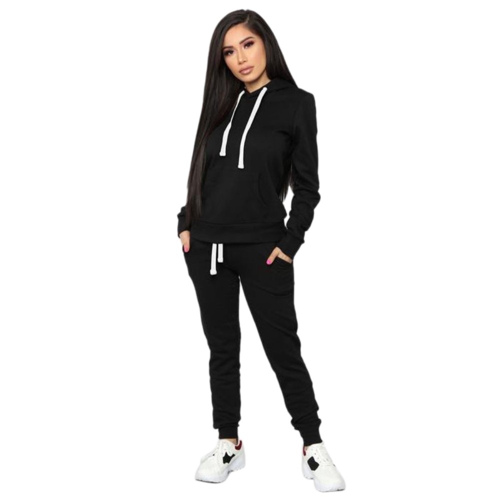 Plain Drawstring Hooded Sweatsuit with Pocket US$ 10.85 - www.lover ...