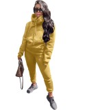 Solid Color Loose Drawstring Hooded Sweatsuit