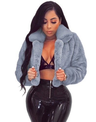 Winter Warm Solid Color Short Fur Jacket