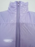 Purple Warm Short Bubble Jacket(Not PU Leather)