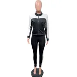 Color Block Zipper Tracksuit