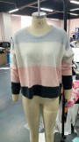Hot Sale Contrast O-Neck Pullover Sweater