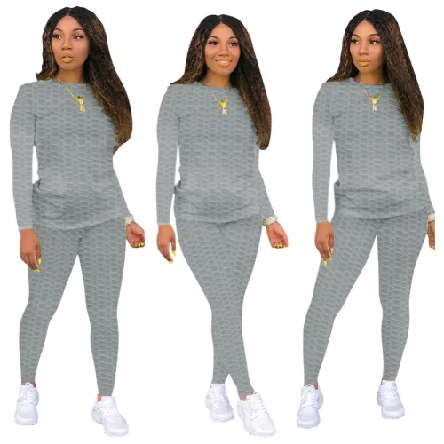 Basic Casual Top and Pants Two Piece Set