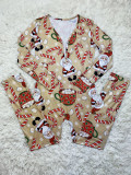 Christmas Print V-neck Onesie Pajama for Women