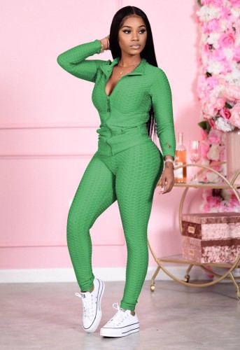 Pure Color Workout Zipper Tracksuit