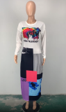 Fashion Colorful Print Maxi Curvy Dress