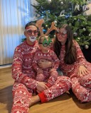 Christmas Matching Family Clothing Kids Top and Pants Lounge Set