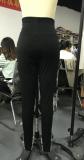 Black High Waist Slit Tight Pants