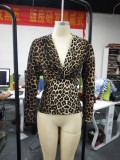 Elegant Leopard Print Cowl Neck Sexy Basic Blouse