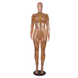 Hollow-Out Party Metallic Jumpsuit