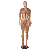 Hollow-Out Party Metallic Jumpsuit