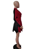 Contrast Peplum Coat and Shorts Two Piece Set