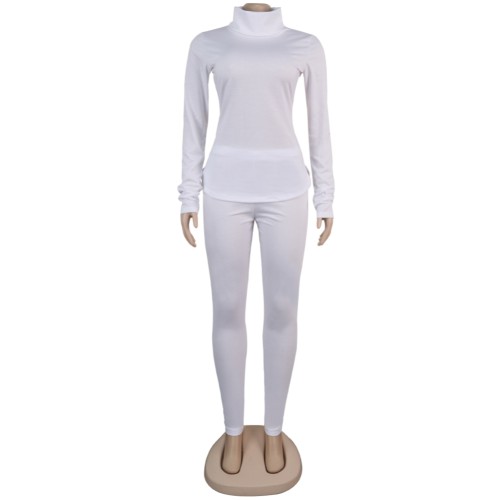 Casual Pure Solid Top and Pants Lounge Set