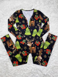 Christmas Print V-neck Pajama
