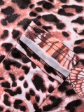 Sexy Cross Neck Butterfly Print Leopard Dress