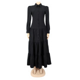 Black Fit-and-Flare Maxi Dress