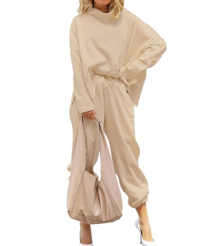 Loose Leisure Solid Top and Pants Set