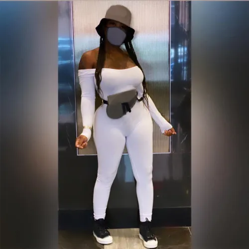 Sexy Pure Color U Neck Bodycon Jumpsuit
