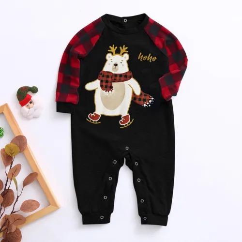 Christmas Print Family Clothing Lounge Romper for Baby