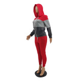 Color Block Zip Up Hooded Tracksuit