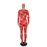 Heart Print Lounge Onesie Pajamas Jumpsuit