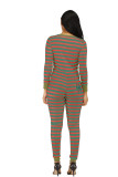 Xmas Striped Pajamas Jumpsuit