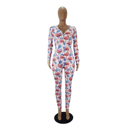 Cartoon Print Lounge Onesie Pajamas Jumpsuit