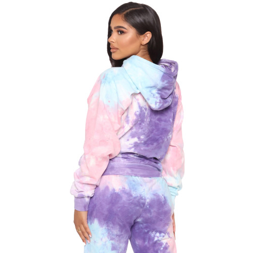 Loose Hooded Tie Dye Sweatsuit