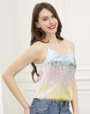 Sexy Gradient Sequins Cami Top