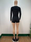 Sexy Tight Ribbed Hoody Rompers