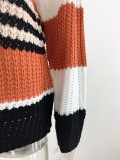 Multicolor Striped Loose Pullover Sweater
