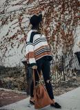 Multicolor Striped Loose Pullover Sweater