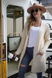 Loose Solid Long Pocketed Sweater Cardigans