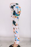 Colorful Splash Ink Print Straight Leg Jeans