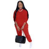Blank Two Piece Casual Top and Pants Set