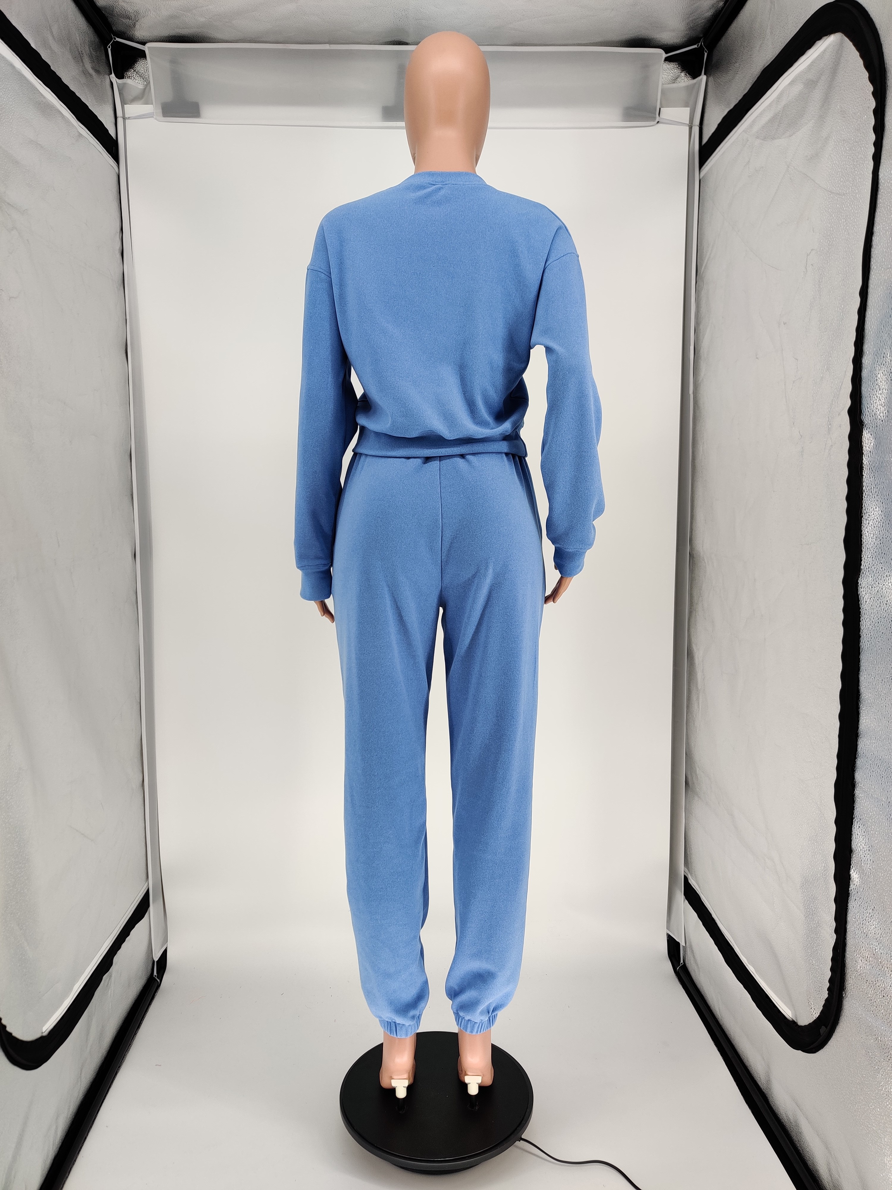 Casual Plain O-Neck Sweatsuit
