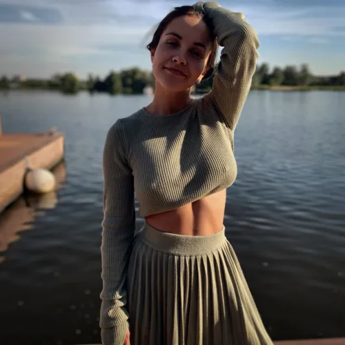 Knitted Crop Top and Matching Slit Long Skirt Set
