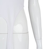 White U Neck Irregular Tank Top