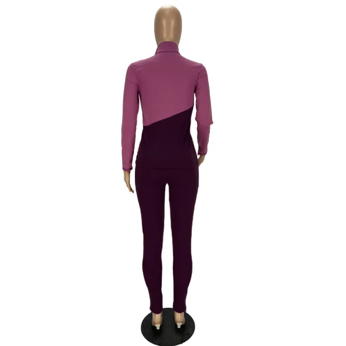 Two Tone Sporty Zipper Tracksuit