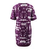 Hot Sale Casual Round Neck Tie Dye T-Shirt Dress