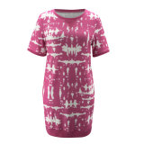 Hot Sale Casual Round Neck Tie Dye T-Shirt Dress