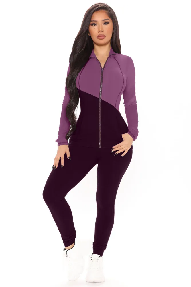 Two Tone Sporty Zipper Tracksuit