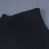 Turtleneck Cap Sleeve Loose Sweater
